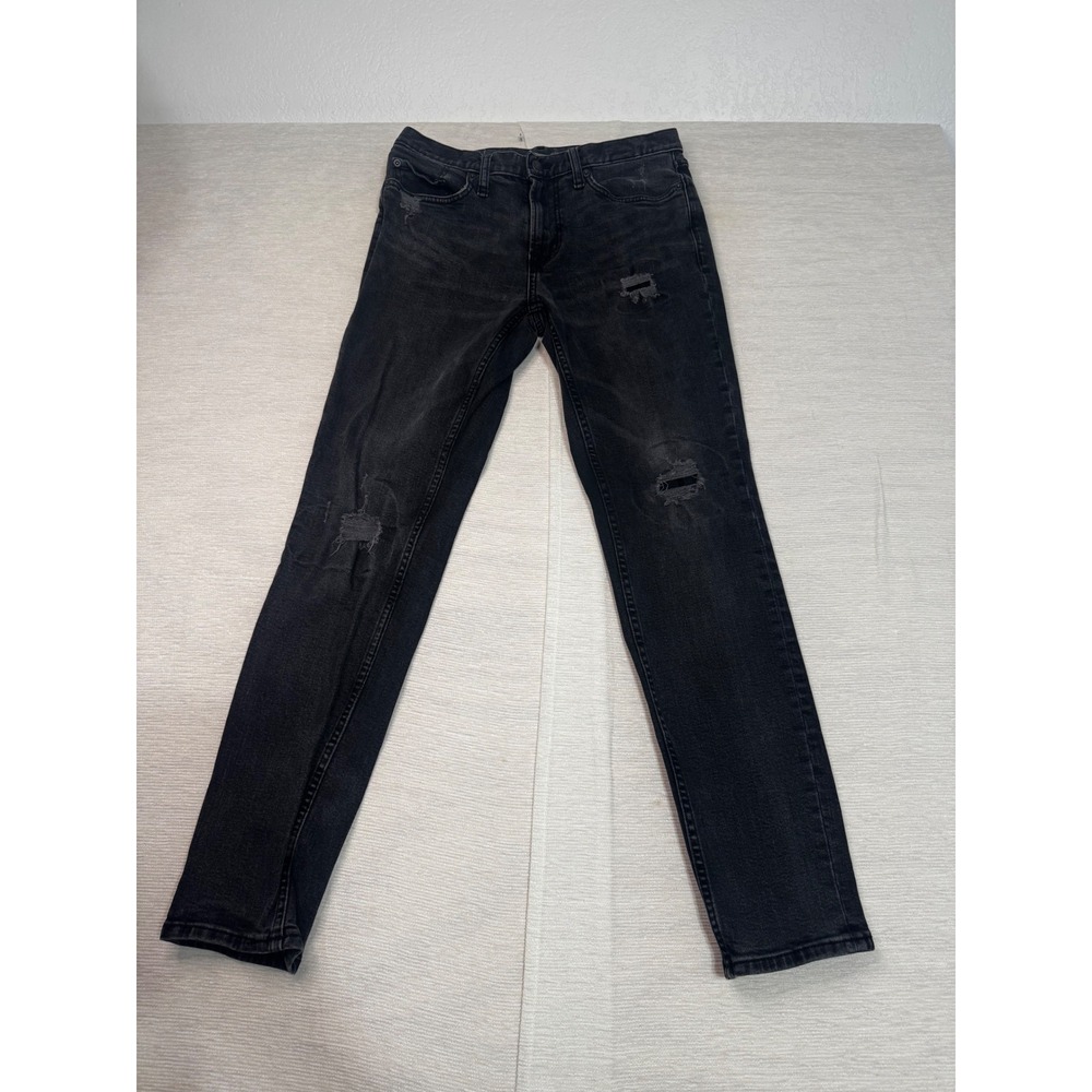 American Eagle Next Level Flex Skinny Jeans Black Distressed Mens 30x28